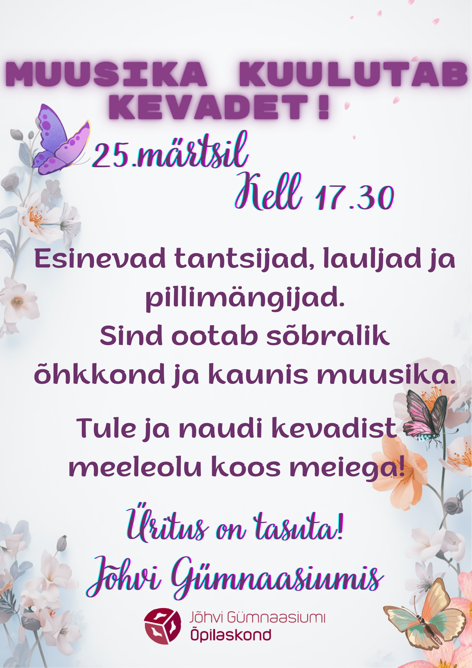 Koolikontsert „Muusika kuulutab kevadet“