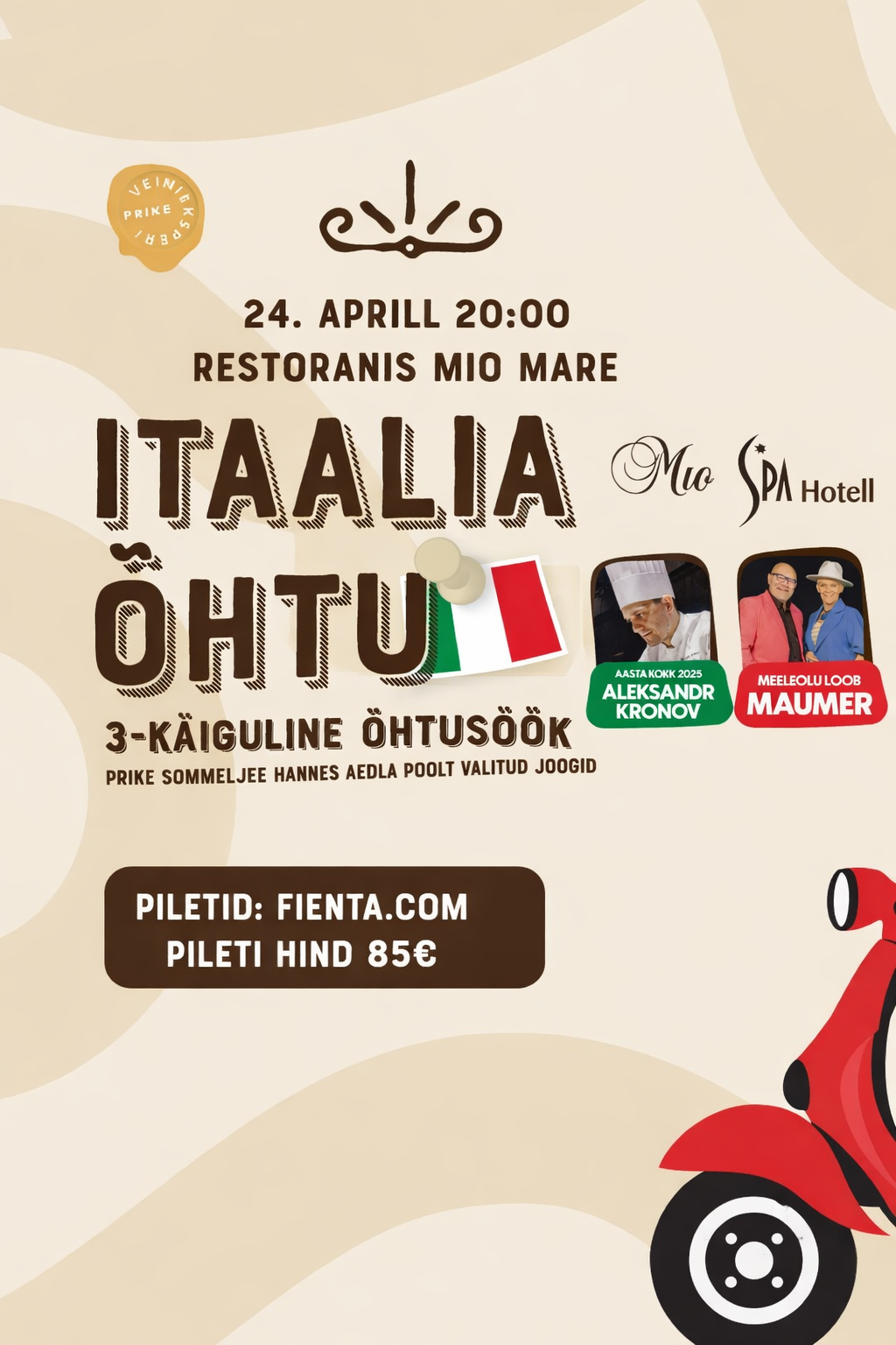 Itaalia õhtu restoranis Mio Mare