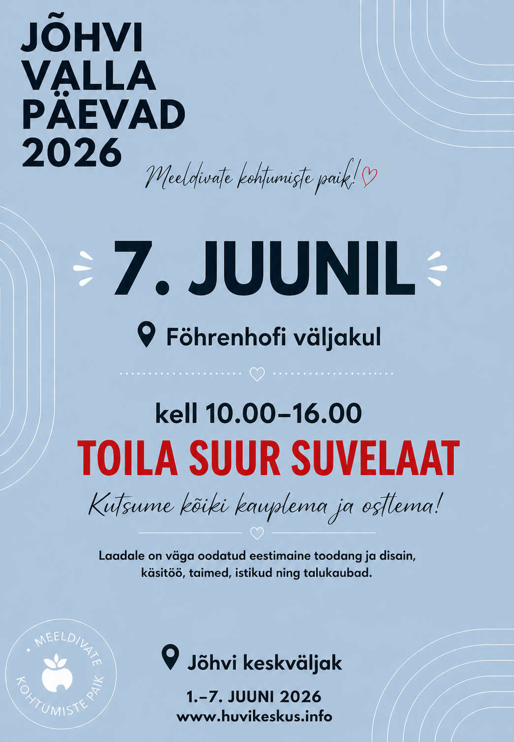Jõhvi valla päevad 2026 • 7.06 Suur suvelaat Toilas