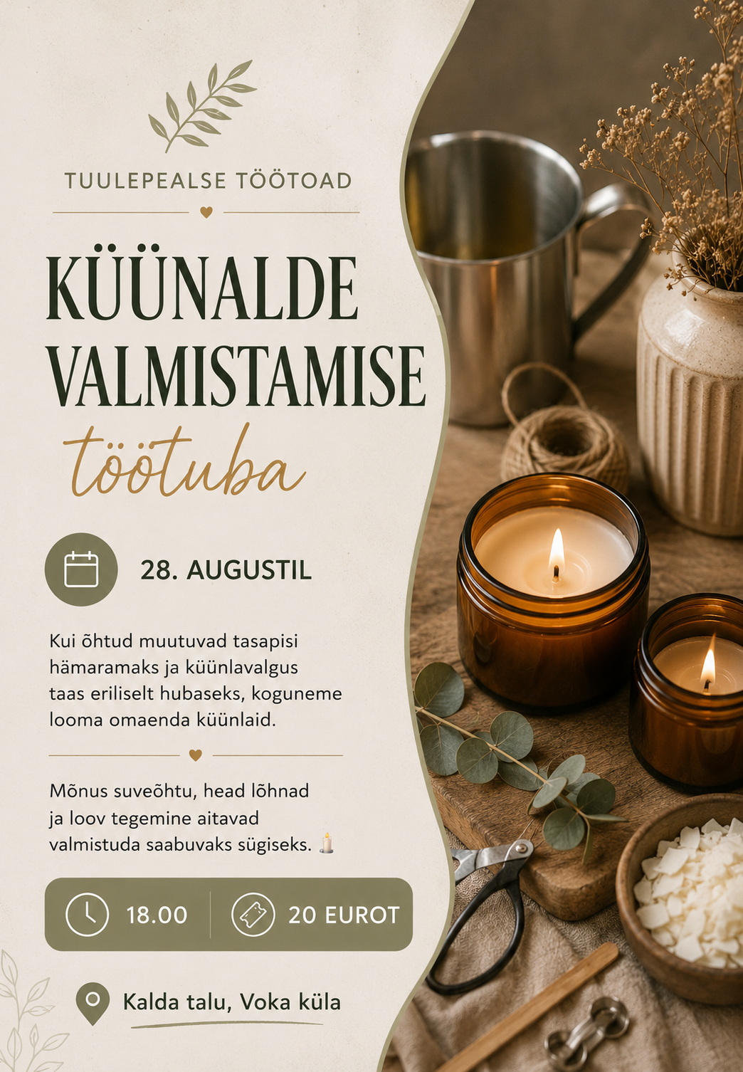 Tuulepealse workshops – making candles