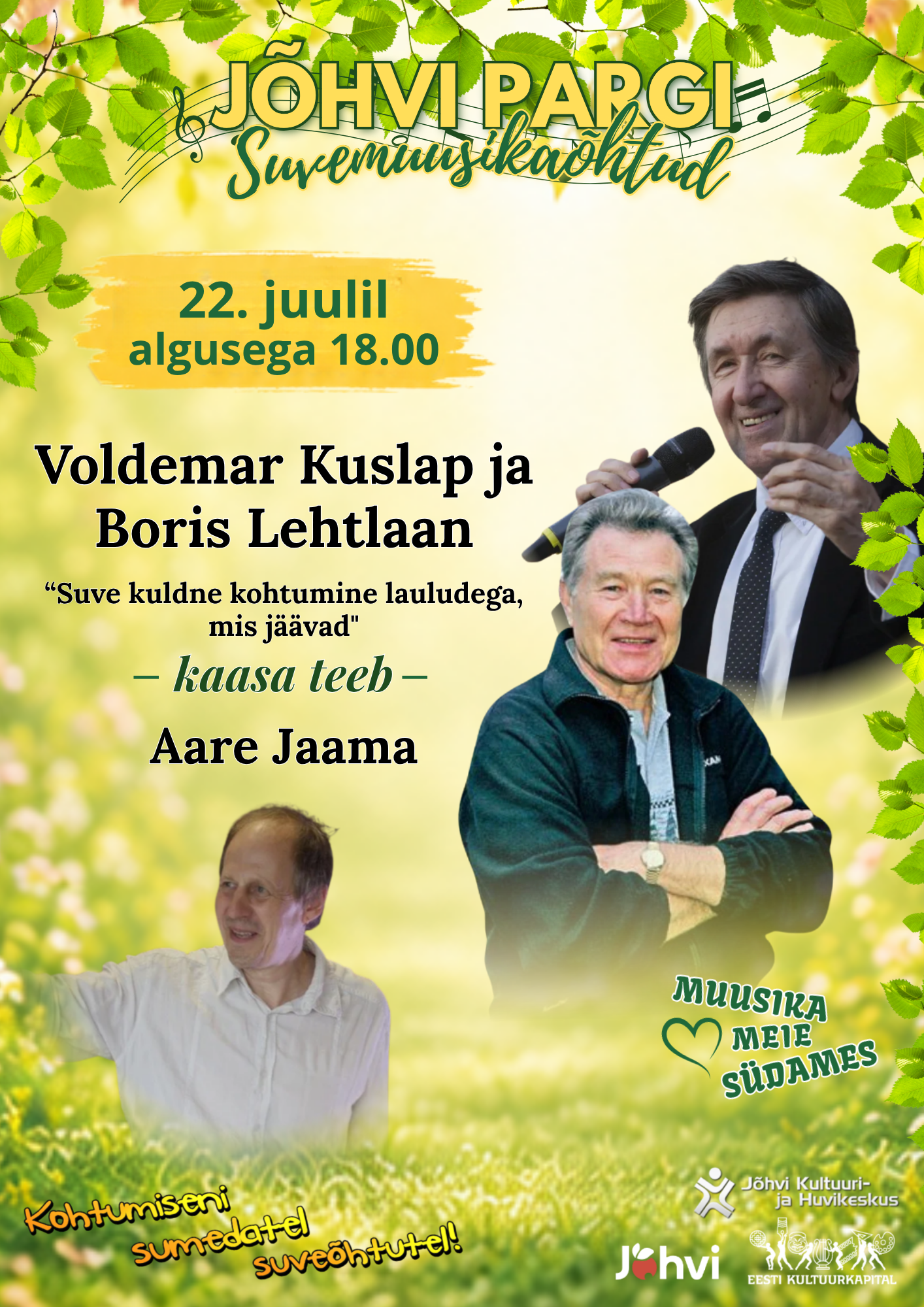 Jõhvi Park Summer Music Evenings: Voldemar Kuslap, Boris Lehtlaan and Aare Jaama