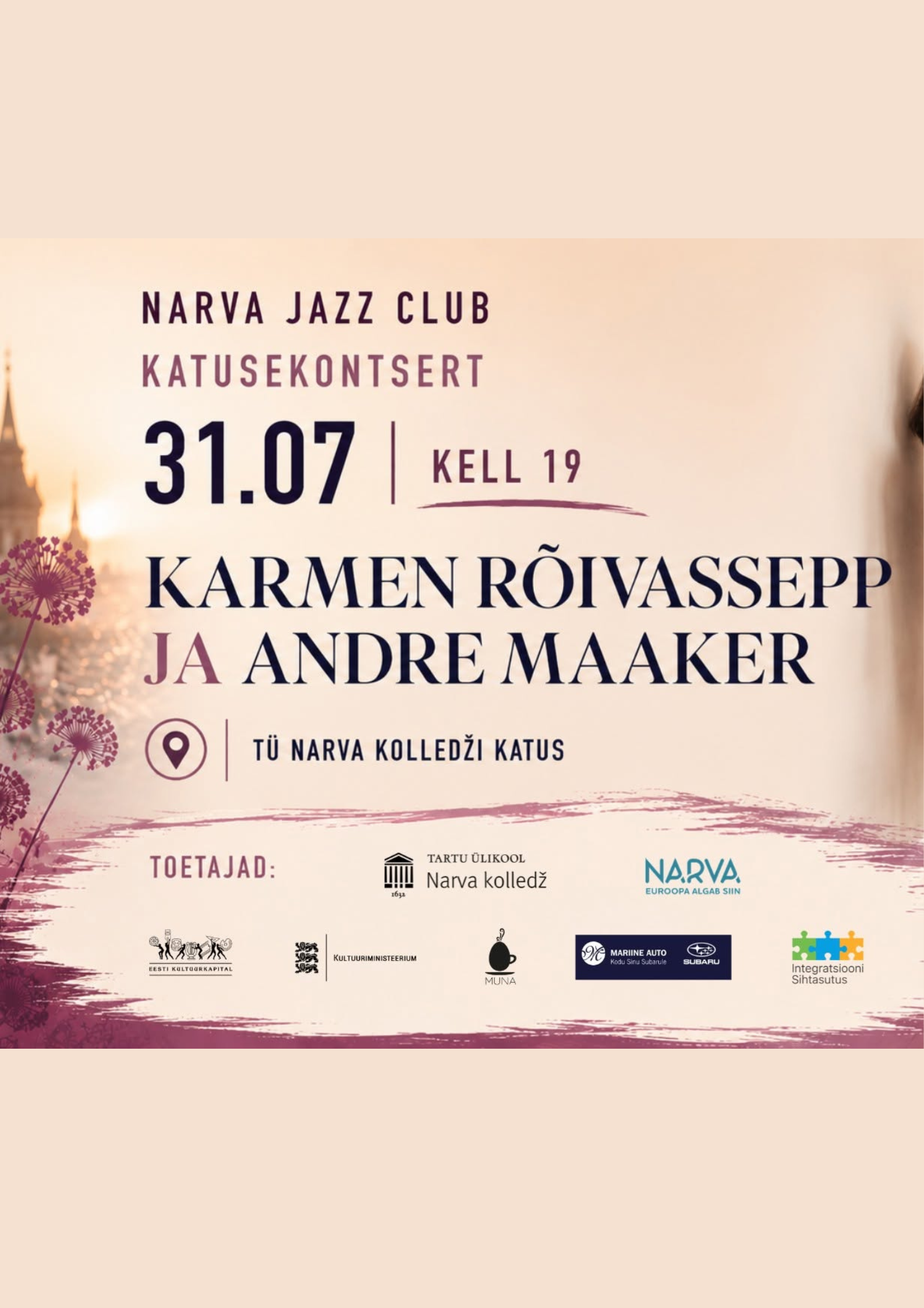 Narva Jazz Club: Rooftop Concert – Karmen Rõivassepp & Andre Maaker