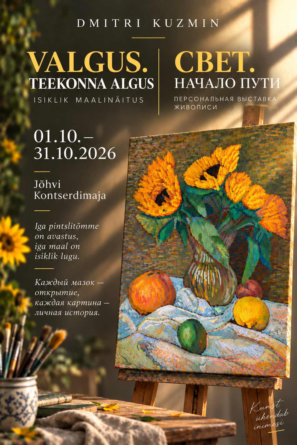 Dmitri Kuzmin’s painting exhibition “Light. The beginning of the journey”
