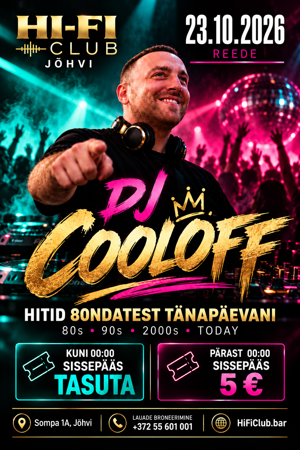 DJ Cooloff HI-FI Clubis – reedeõhtu hittide saatel