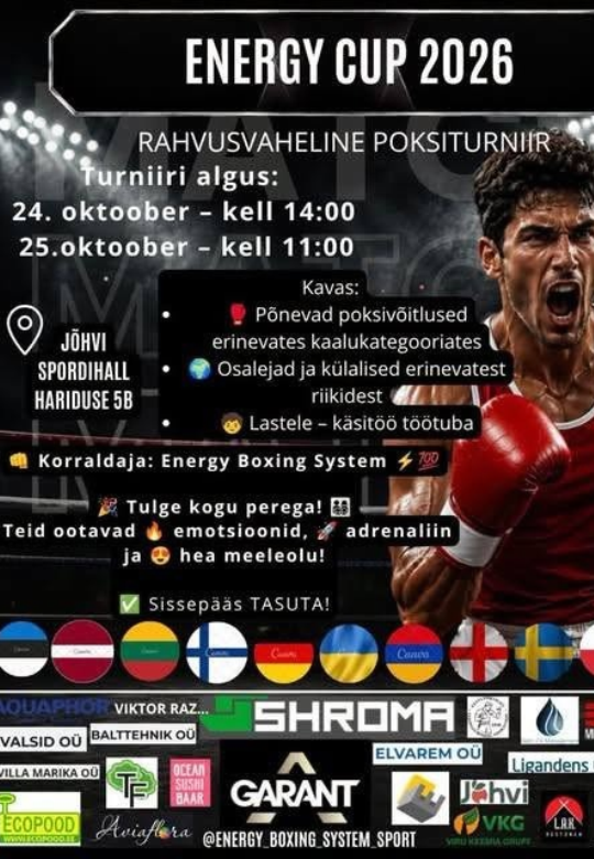 ENERGY CUP 2026 – RAHVUSVAHELINE POKSITURNIIR JÕHVIS!