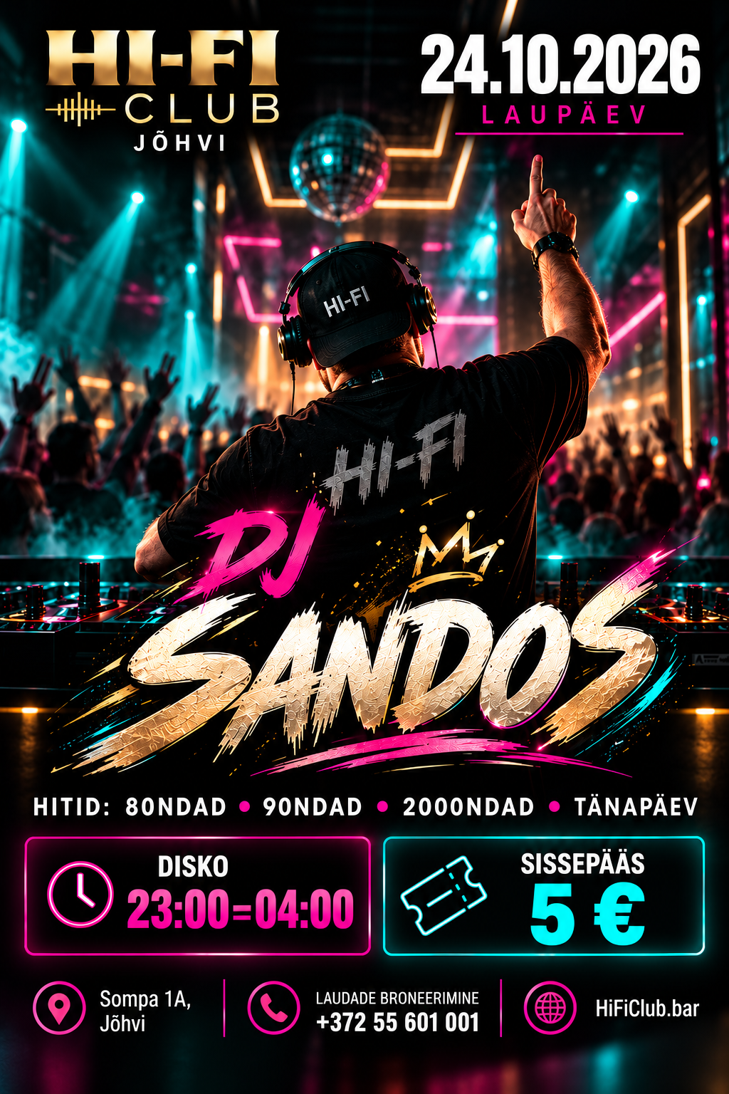 DJ Sandos HI-FI Clubis – hitid 80ndatest tänaseni